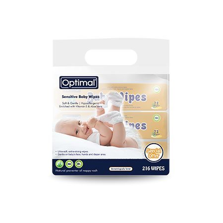 O-535-1.jpg OPTIMAL Sensitive Baby Wipes pack of 3 - Image 1