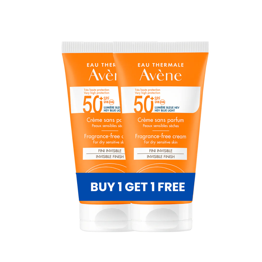 IMG_0951 Avene Fragrance-free cream SPF50+ Sunscreen 50ml For Dry Sensitive Skin Buy One Get One - Image 1